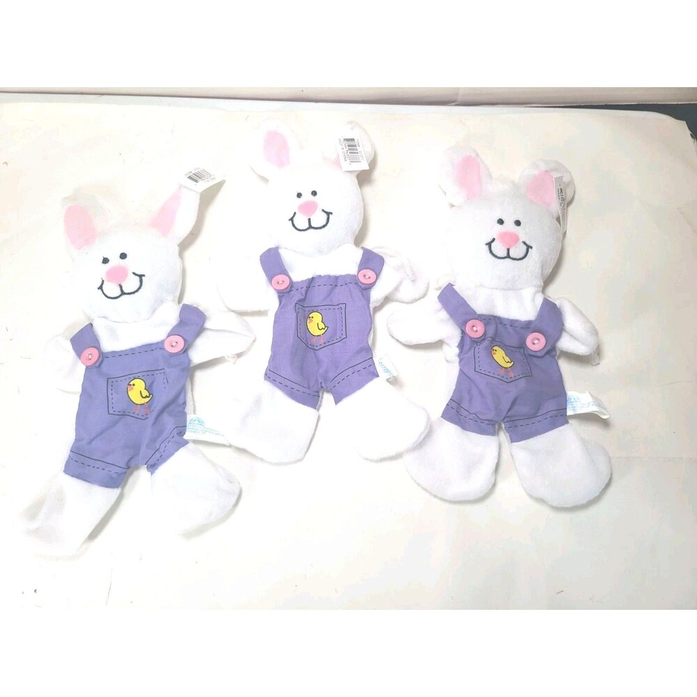 Set Of 3 Easter Bunny Candy / Goodie Pouches 10"  Easter Basket Spring